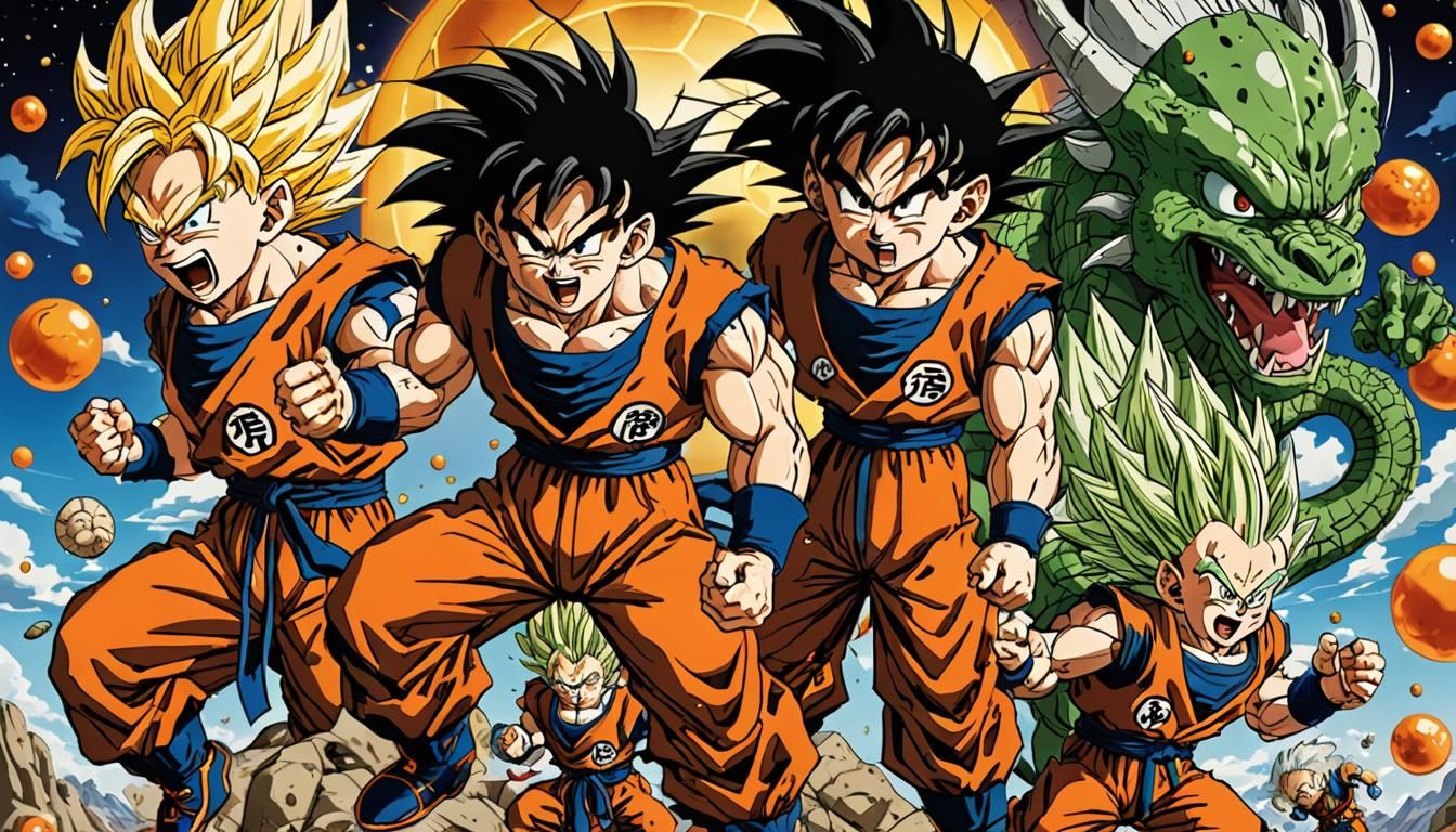 Dragon Ball Super Saiyan in Manga Style