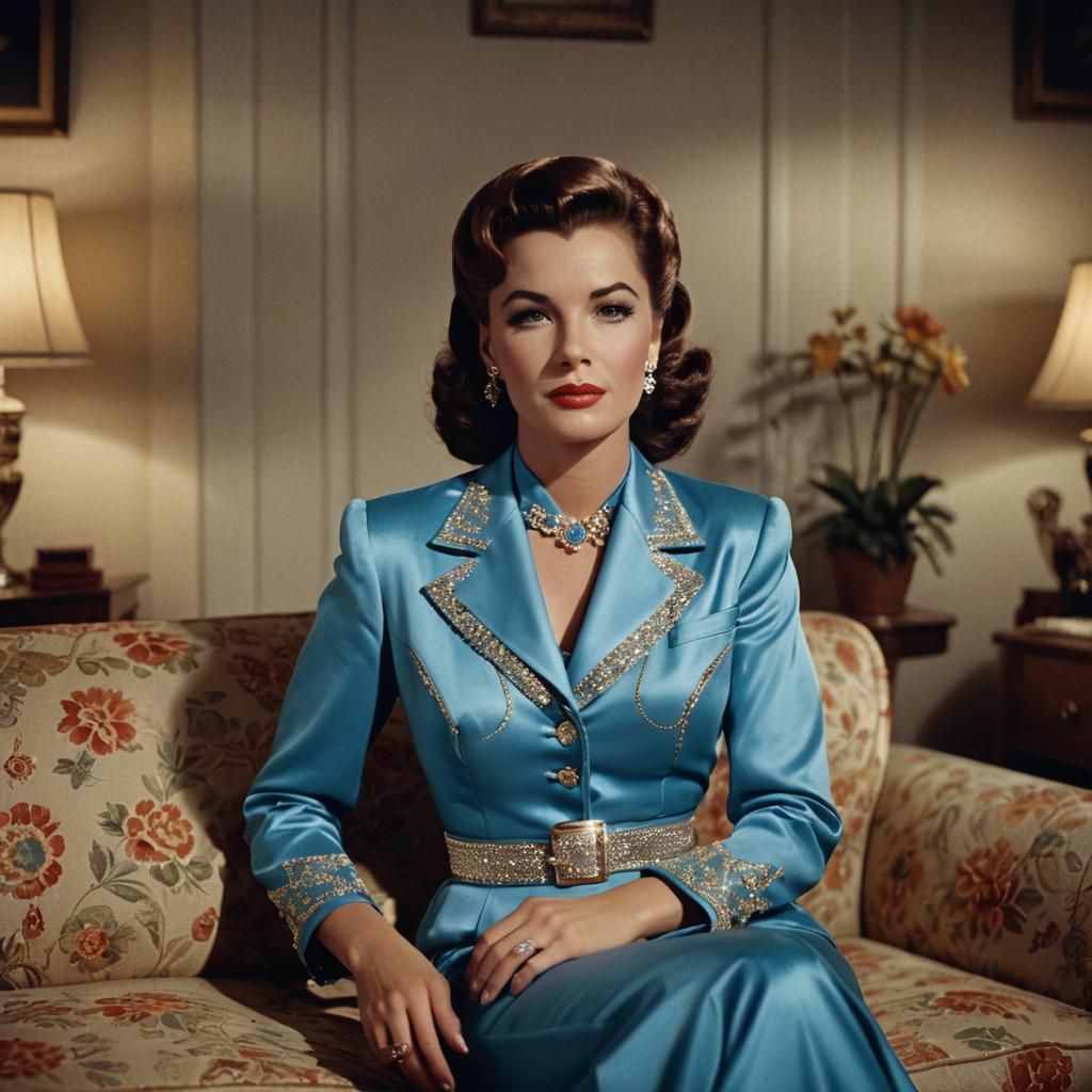 1950s Country Singer in Rhinestone Suit