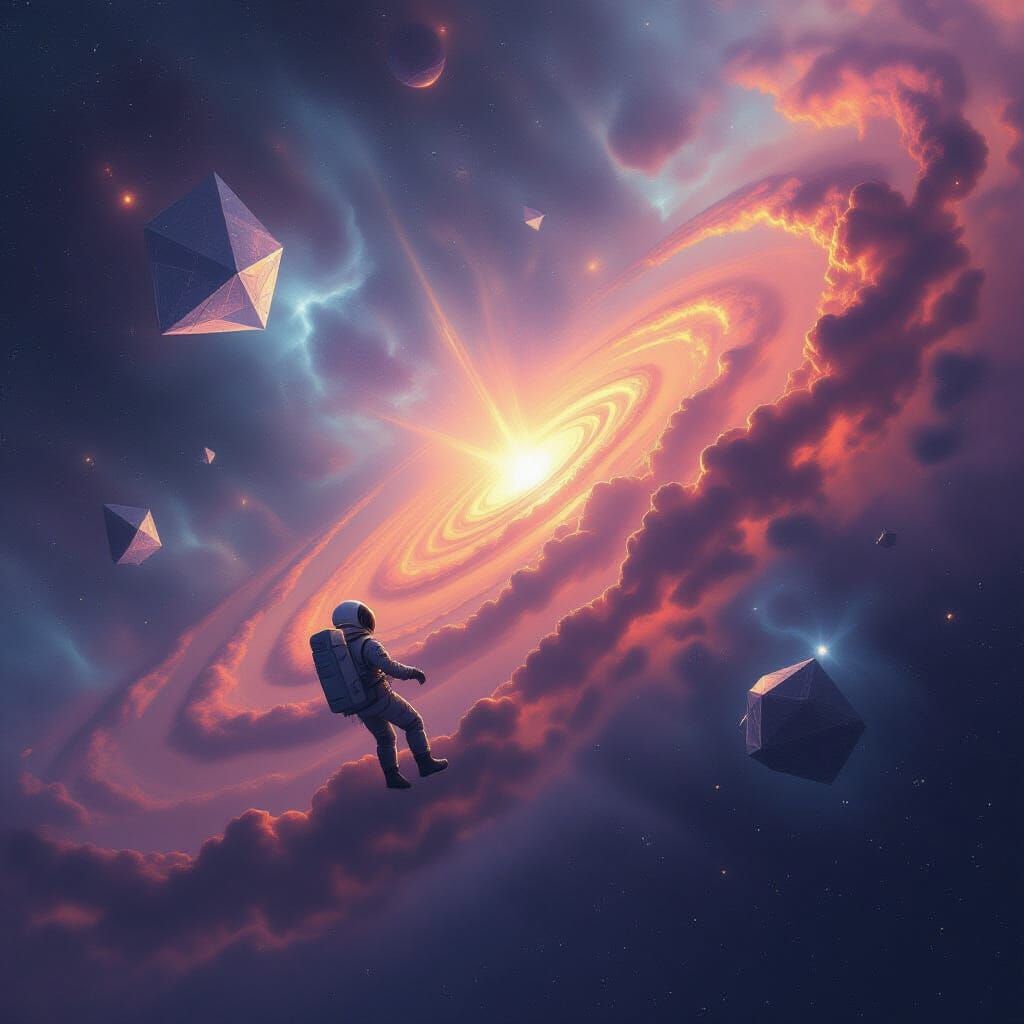 Astronaut Adrift in Cosmic Sea with Geometric Structures