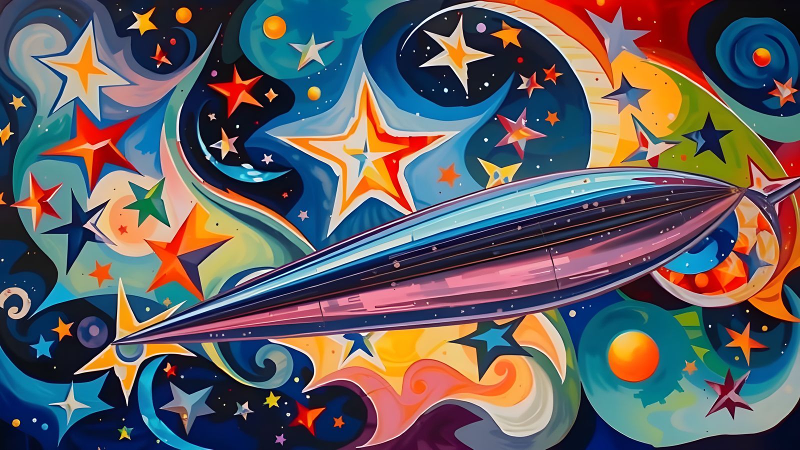 Abstract Expressionist Metal Vortex Painting