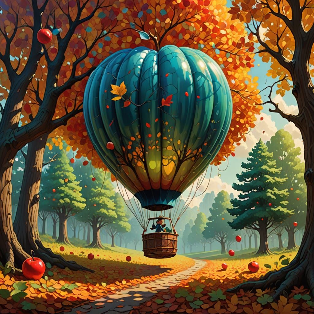 Whimsical Forest Scene in Vibrant Digital Art