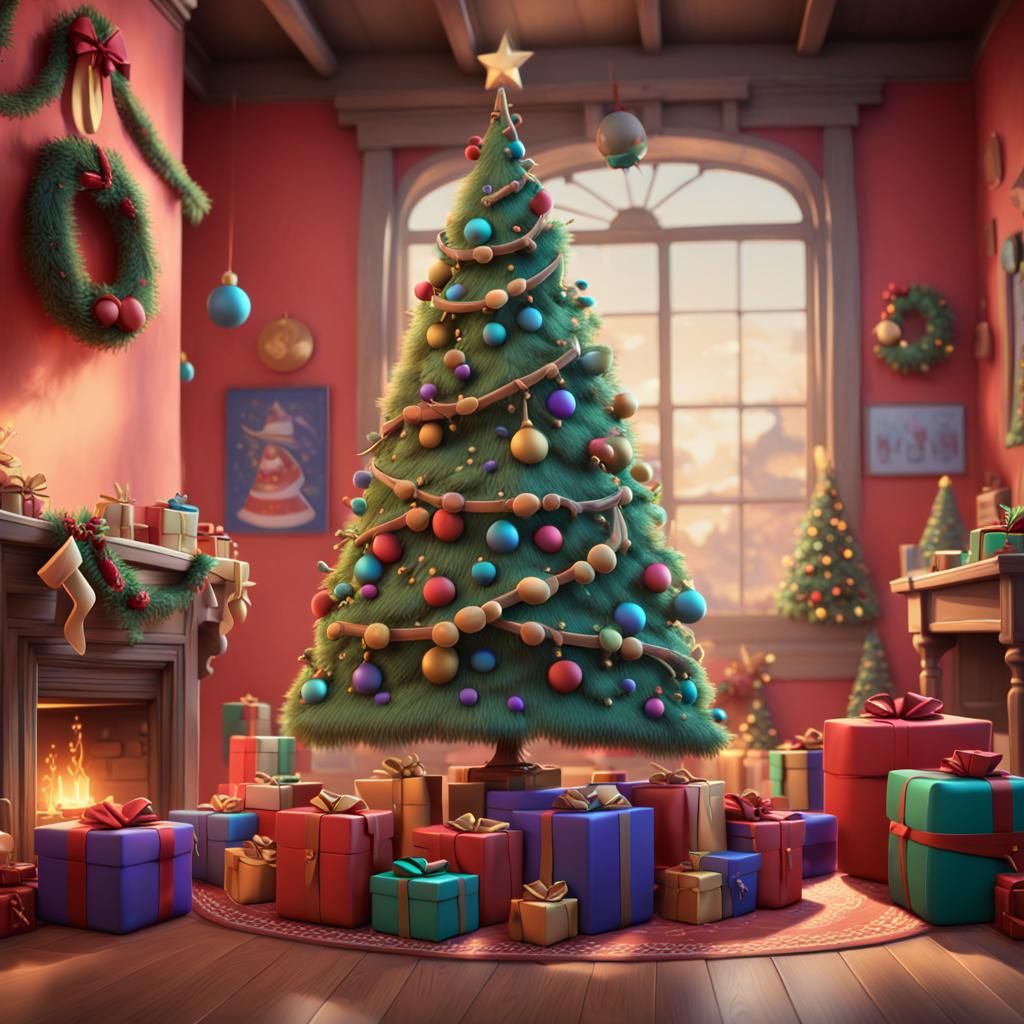Merry Christmas in Pixar Style 3D Art