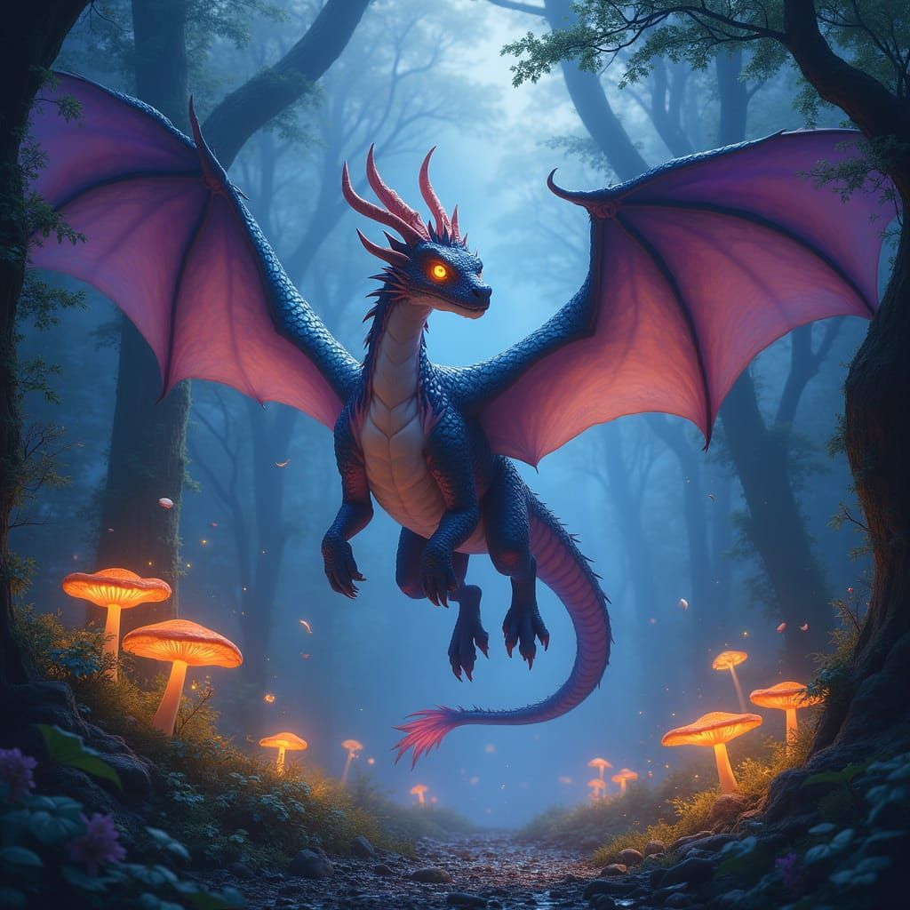 Majestic Dragon in Vibrant Fantasy Style