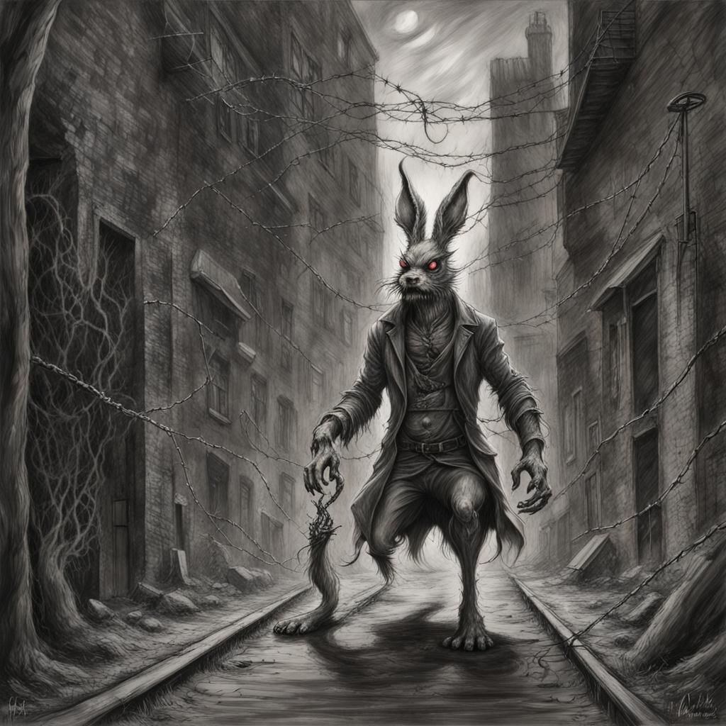 Steampunk Wererabbit Body Horror Devouring Elf