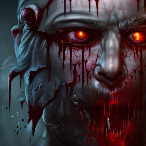 Creepy Figure with Knife: Detailed Matte Painting