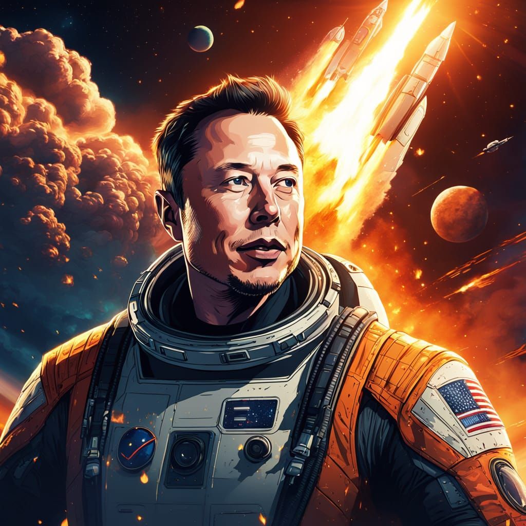 Epic Space Odyssey in Vibrant Digital Art