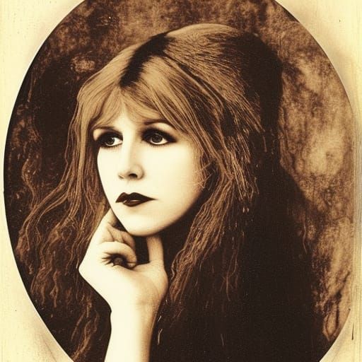 Young Stevie Nicks as Silent Film Vamp