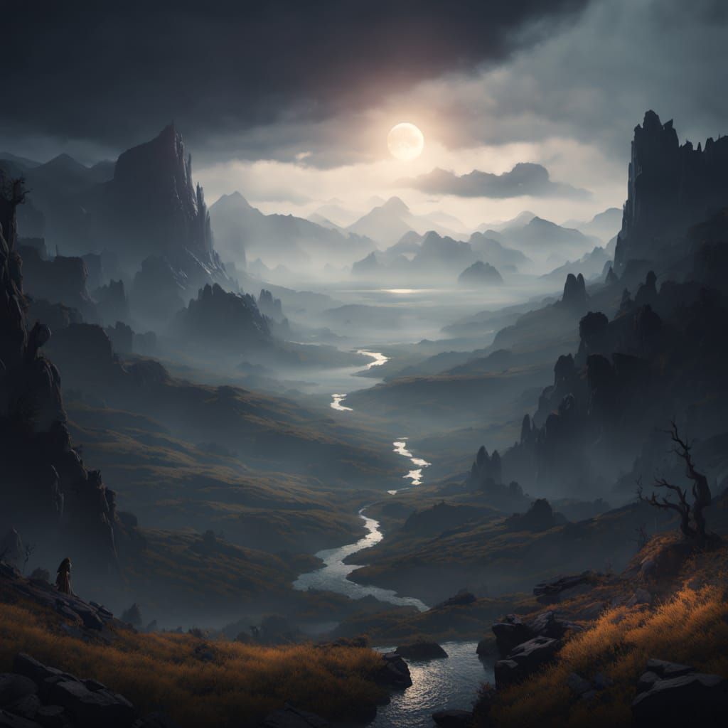 Dark Fantasy Beauty in a Valley of Nightmares