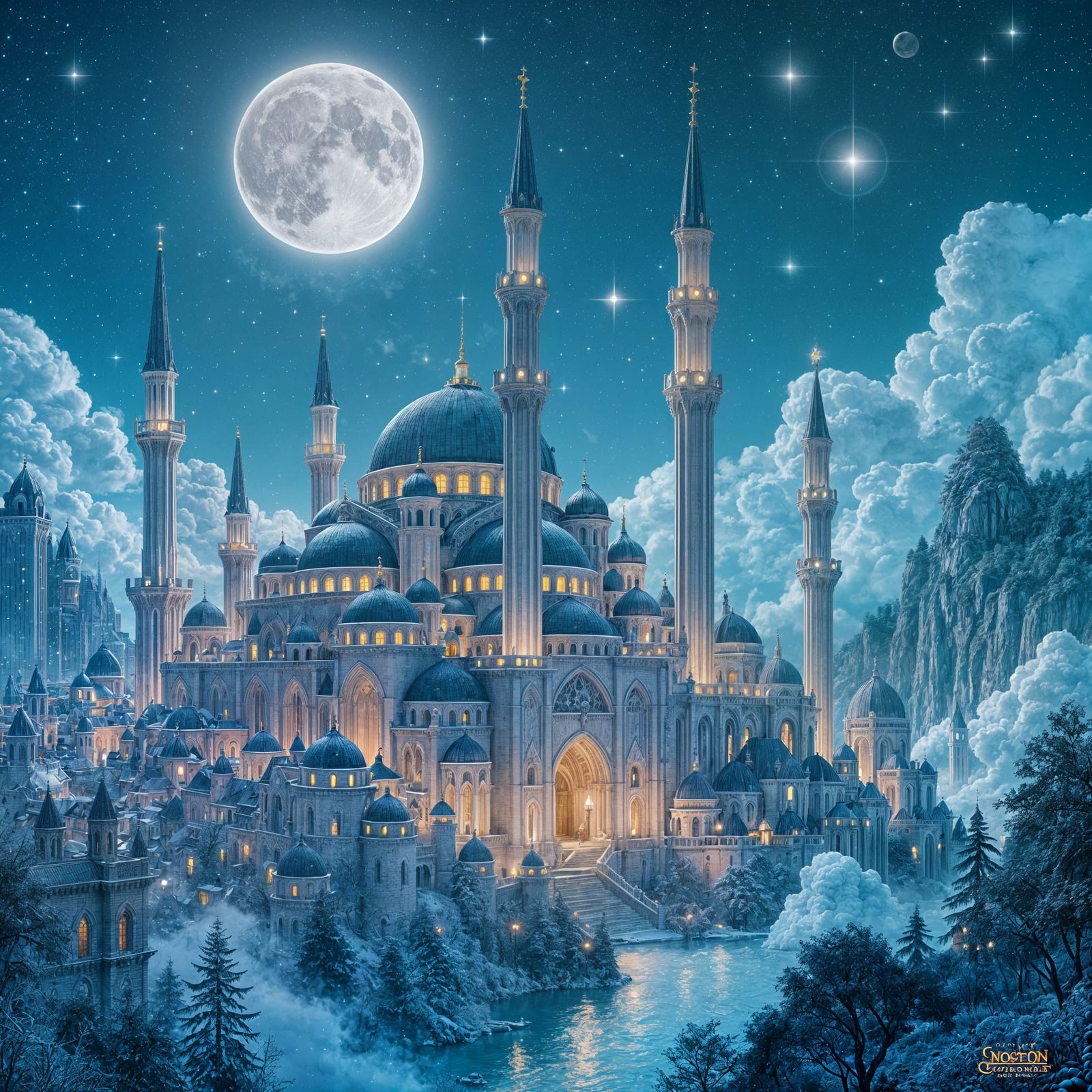 Ethereal City of Moonstone and Stardust