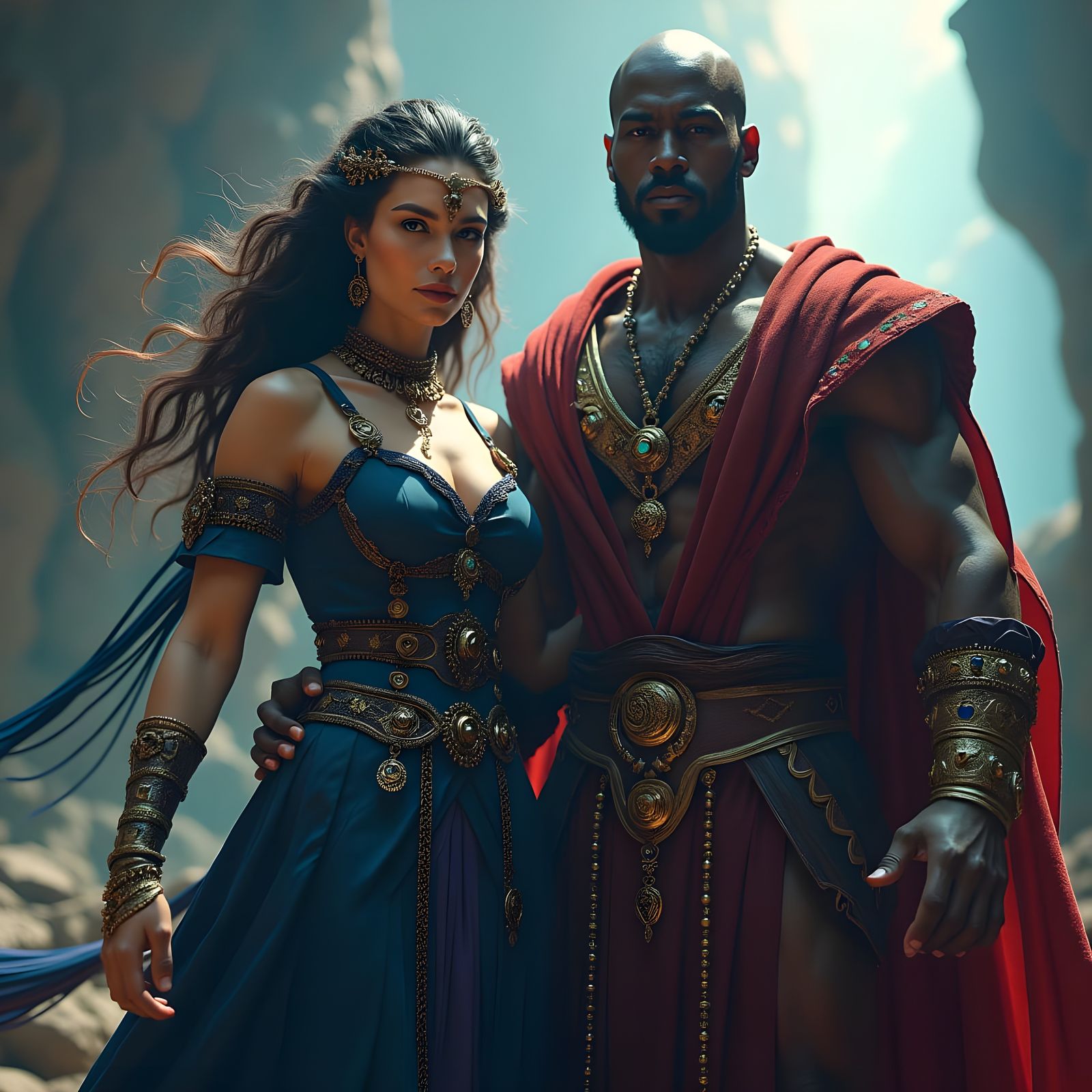 Enchanting Witch and Magician Couple: Fantasy Concept Art