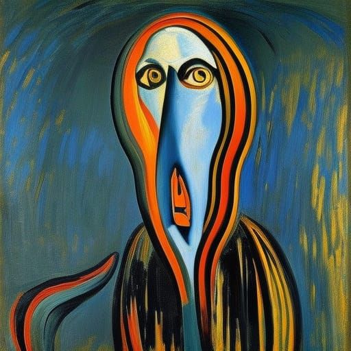 Picasso's Take on The Scream: Cubist Surrealism