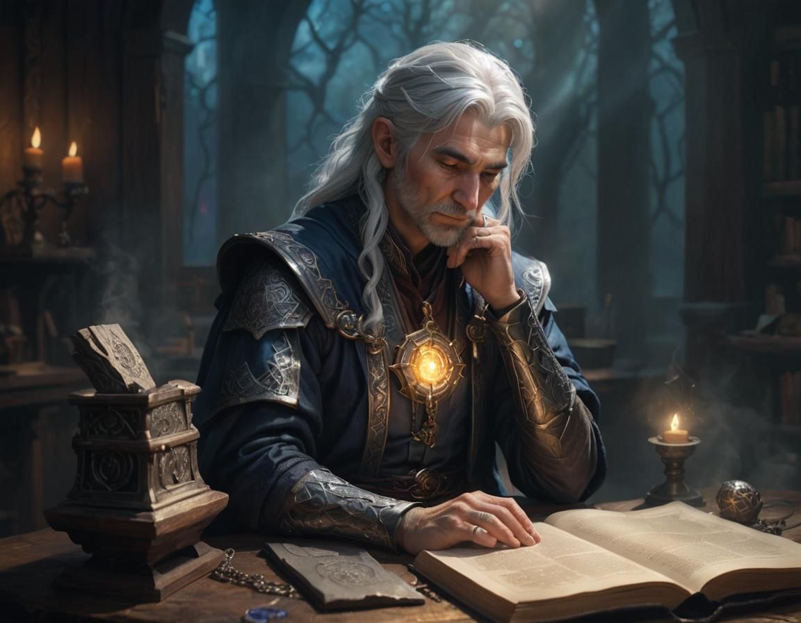 Esterard Ellendale, working in his study