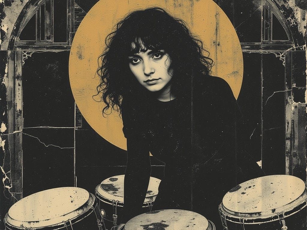 Mystical Cat as Labyrinth Icon in Gothic Golden Frame