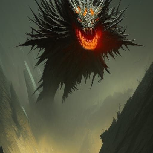 Invincible Spiky Creature in Dark Fantasy Style