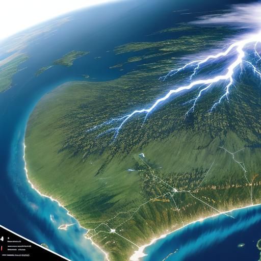 Dramatic Lightning Strike Over Scenic Destination