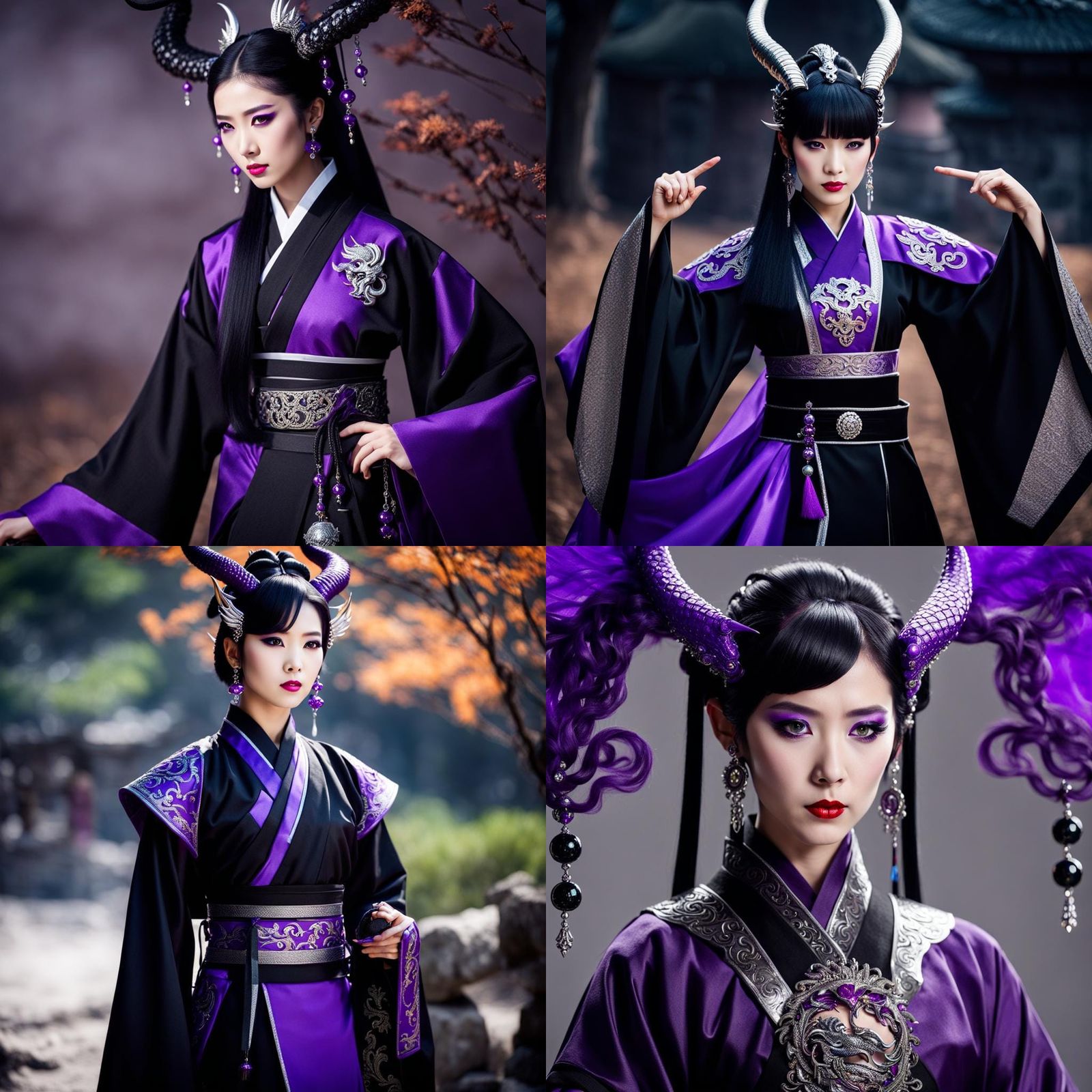 Chinese Dragon Woman Wuxia Villain in Hanfu