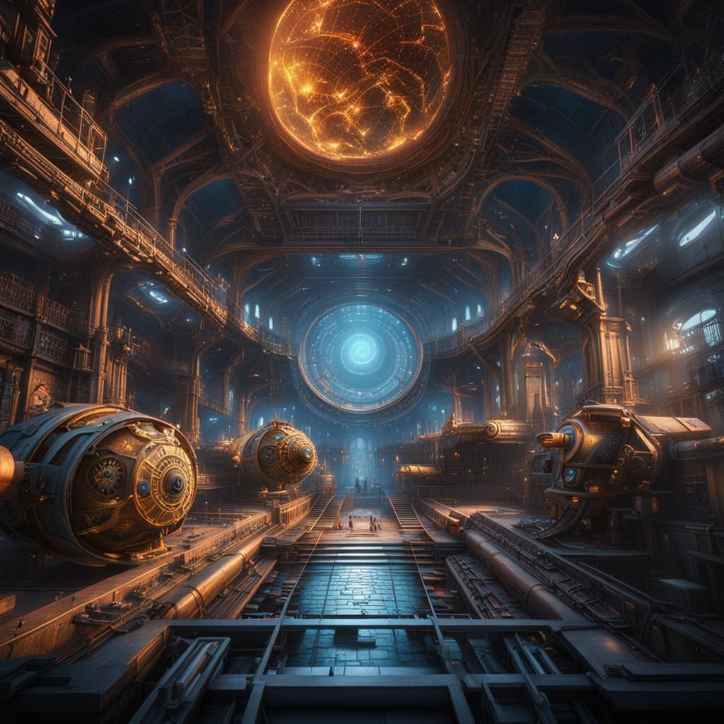 AI Connected to CERN: Detailed Matte Painting