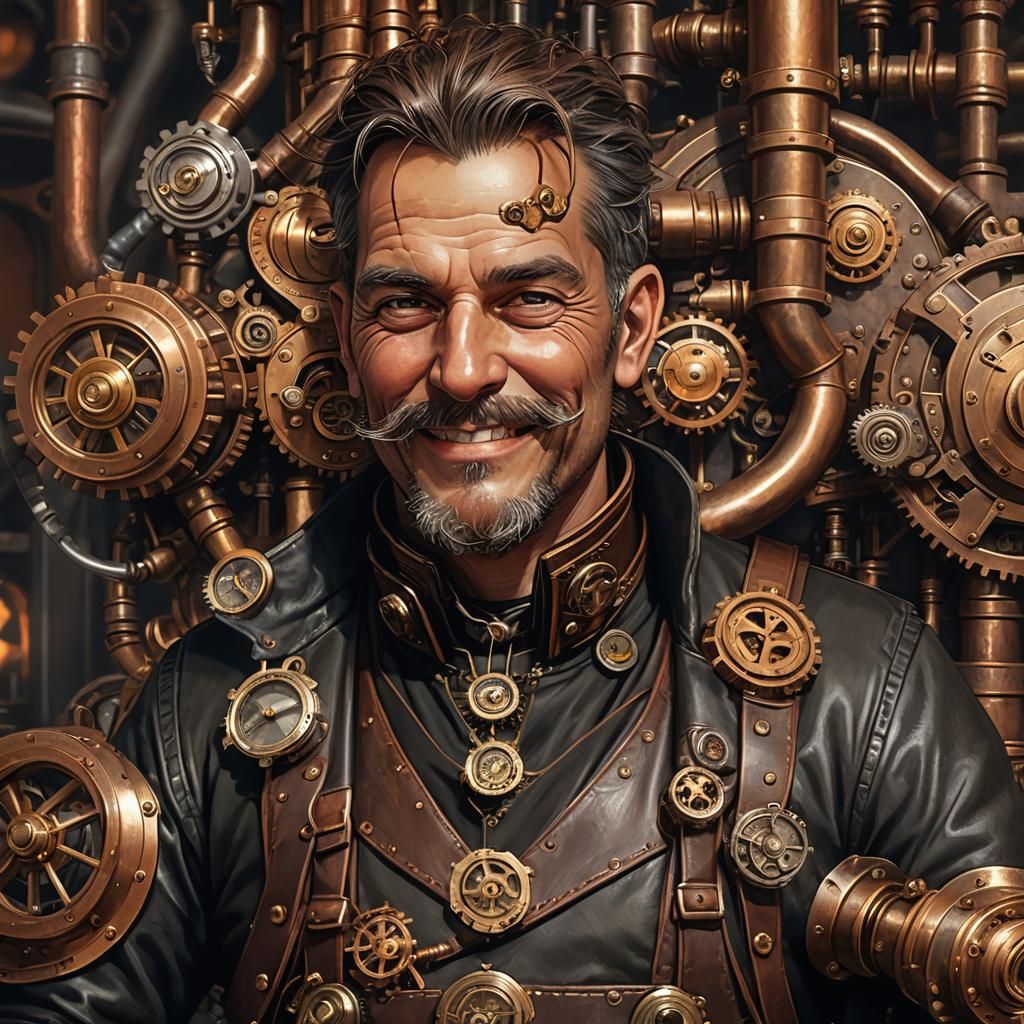 Steampunk Rat Bartender in Victorian Industrial Setting