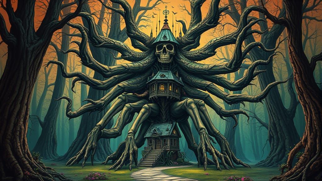 Biopunk Earth Goddess in Retrodark Forest