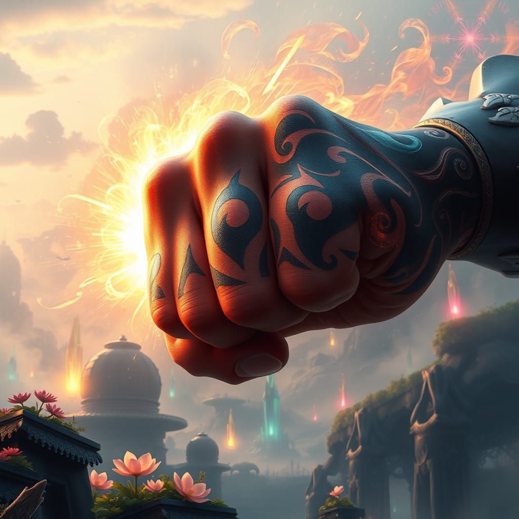 Majestic Warrior's Fist in Ethereal Realm