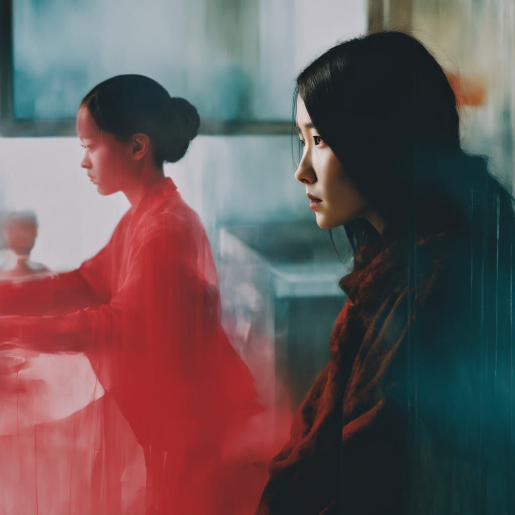 Double Exposure of a Haunting Family Memory in Magical Reali...