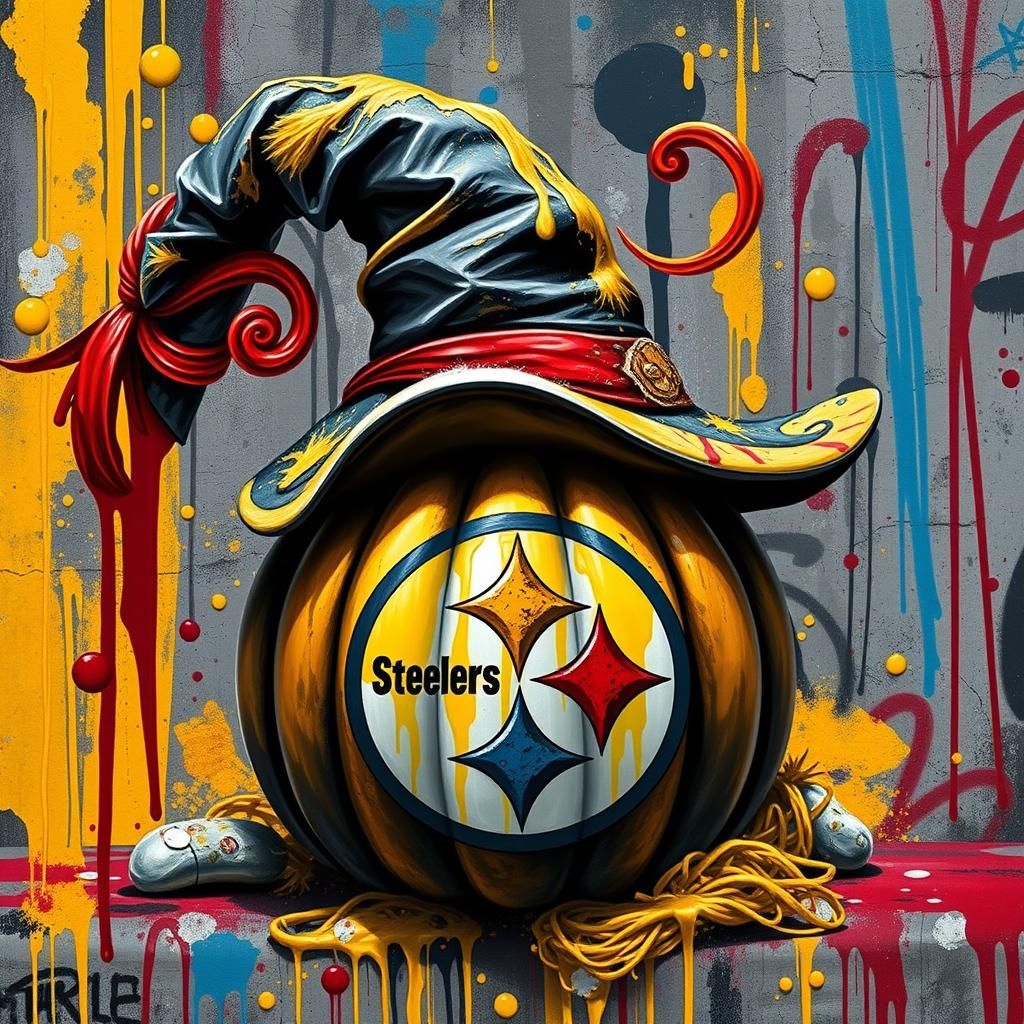 Festive Christmas Pumpkin in Street Art Style