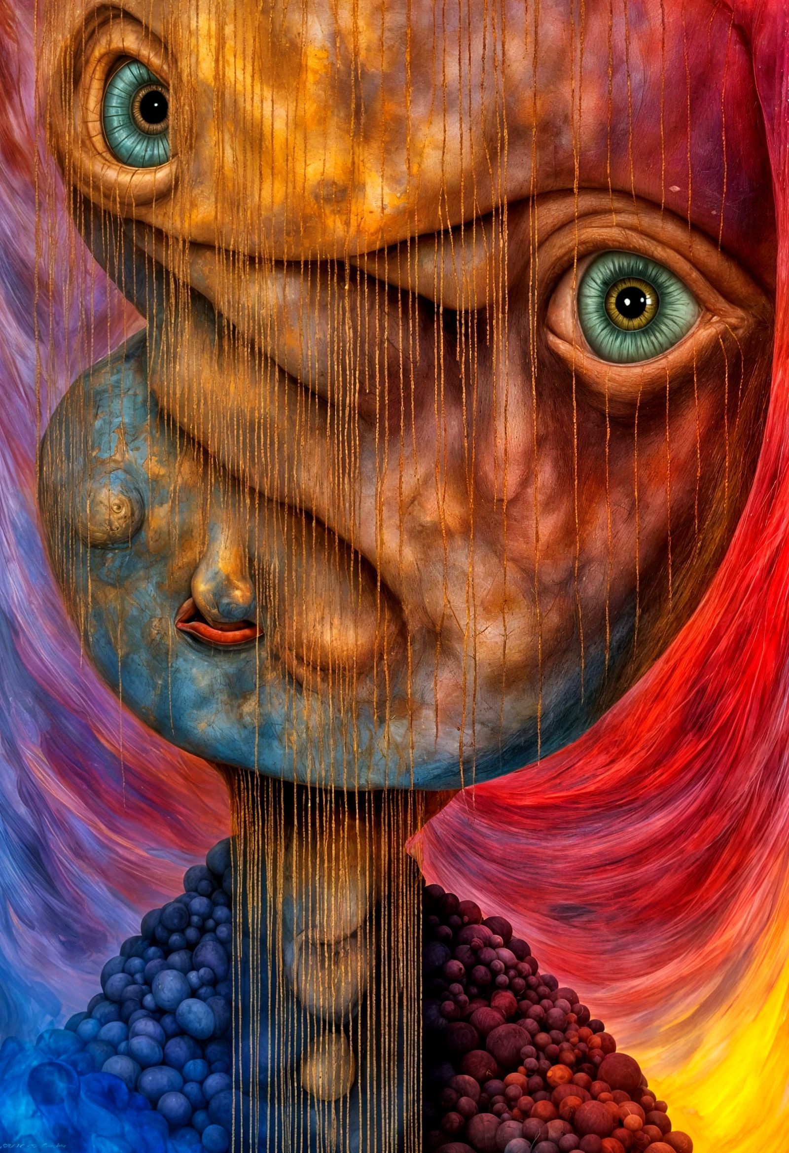 Surreal Alien Restaurant Celebration in Gritty Style