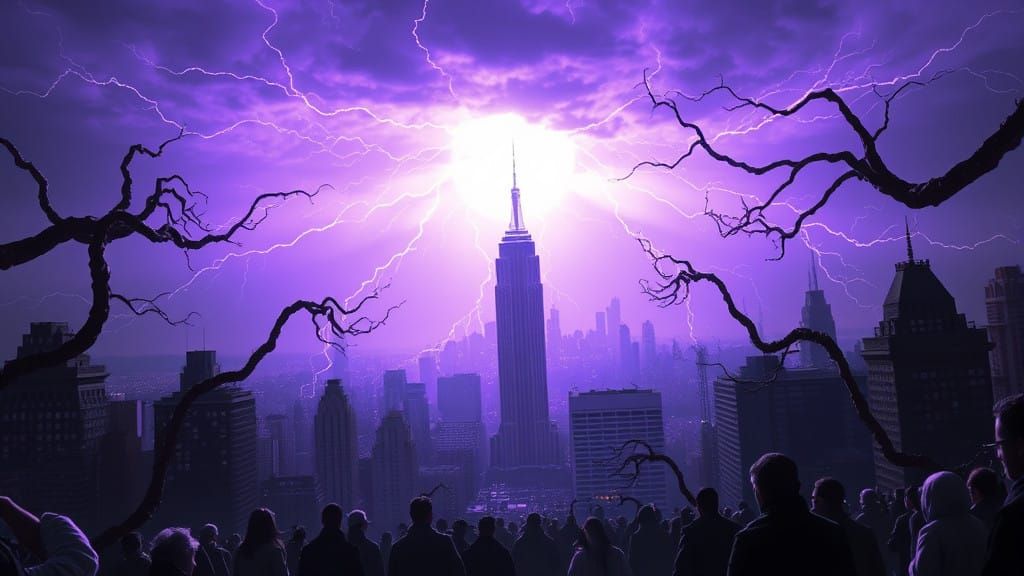 Apocalyptic Portal Unfurls in Manhattan Sky