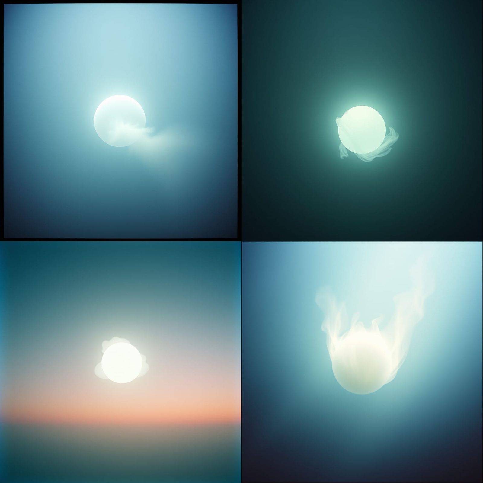 Ethereal White Soul Orb in Atmospheric Void