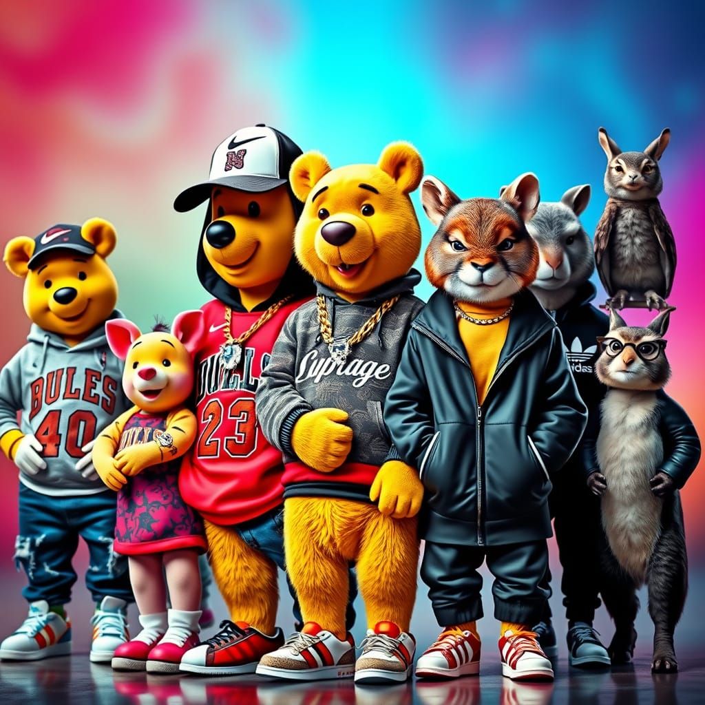 Modern Winnie-the-Pooh Friends Showcase Streetwear Style in ...