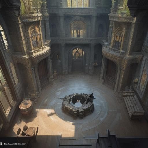Detailed Castle Interior Map Concept Art