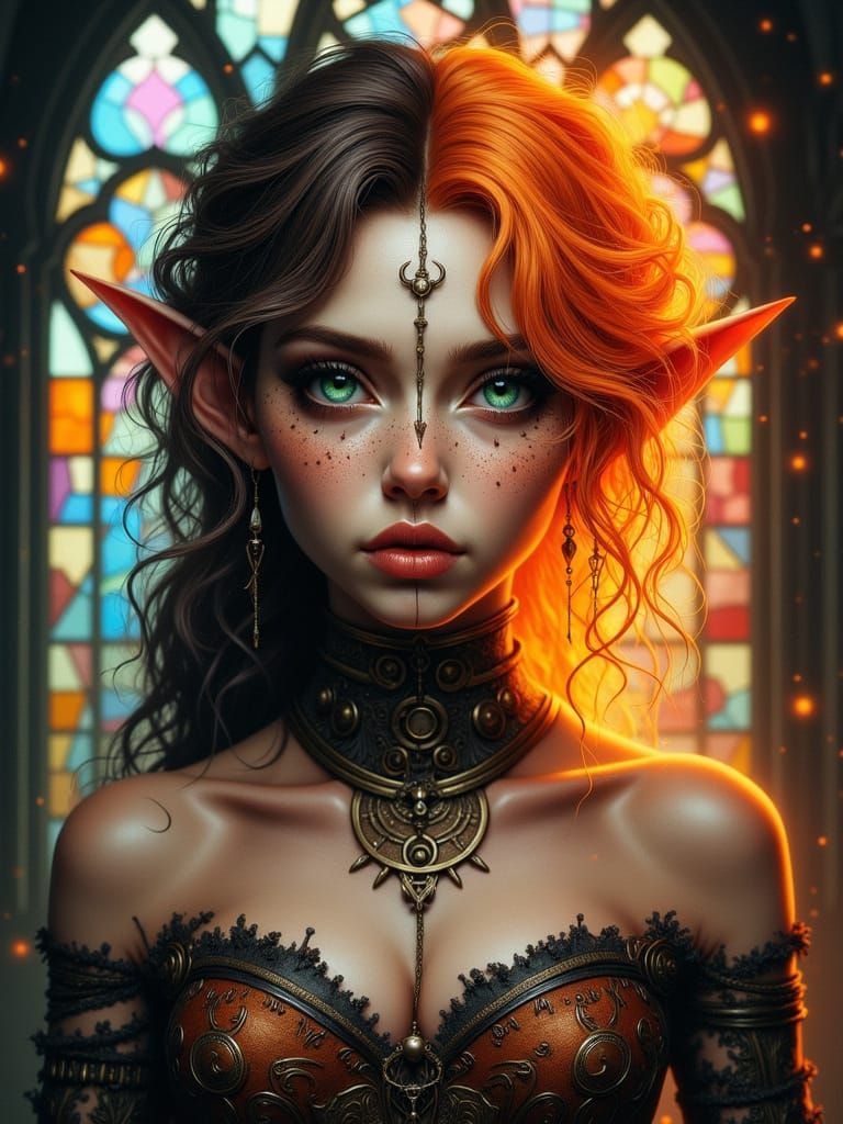 Harmonious Fusion of Light and Shadow in a Stunning Portrait