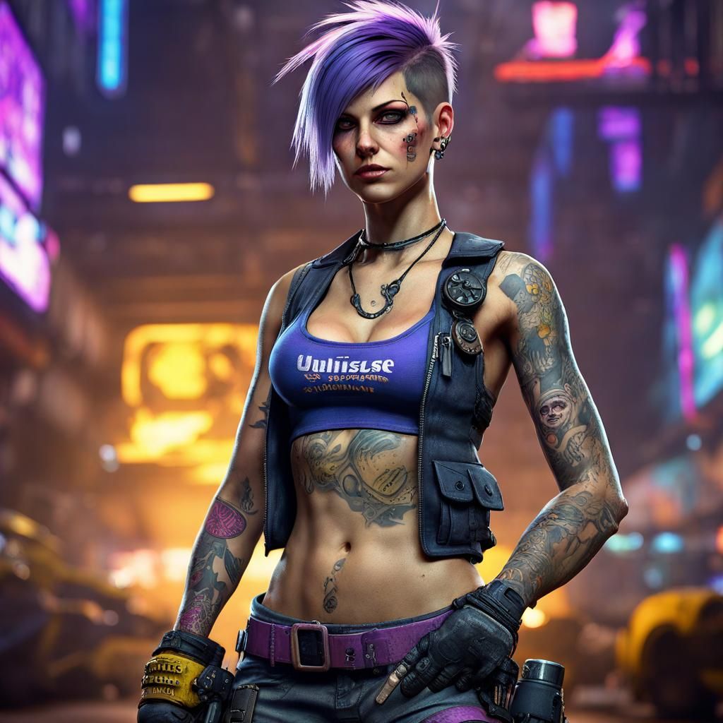 Cyberpunk Tank Girl Digital Art in 8k Resolution