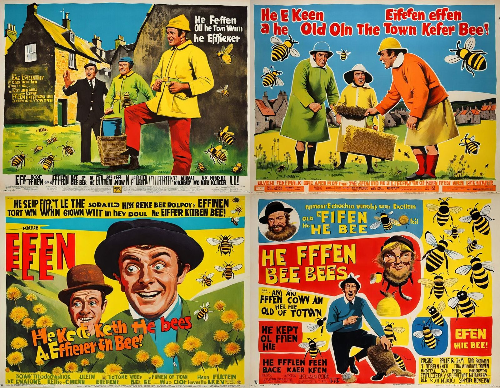 Colourful Scottish Comedy Movie Poster of Beekeeper