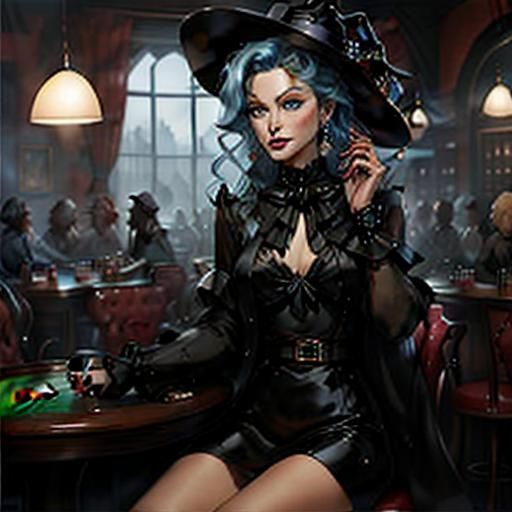 Witches Playing Poker Portrait
