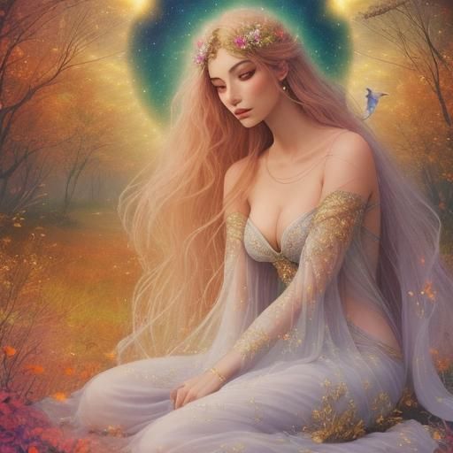 Sensual Psychedelic Celestial Love in Ethereal Nature