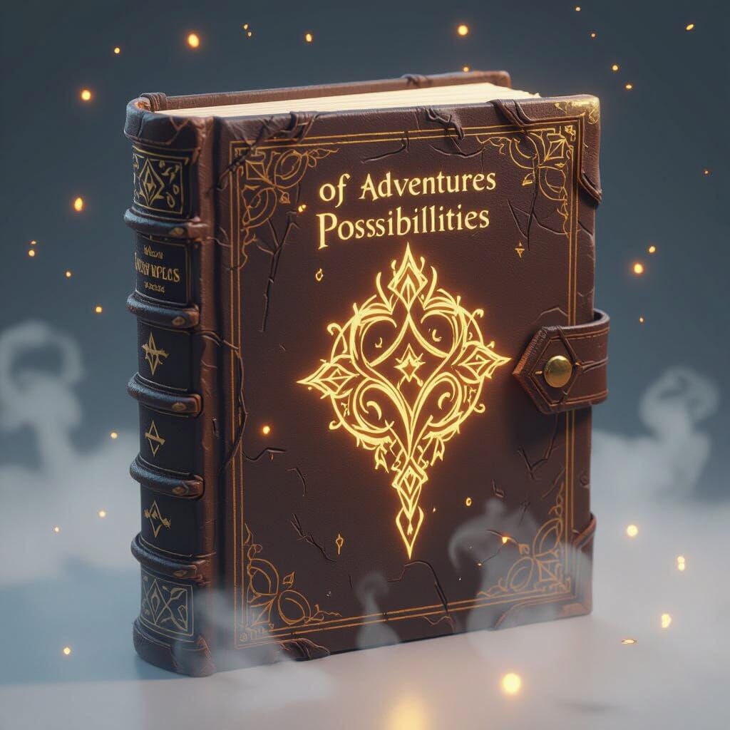 Magical Adventure Book with Glowing Runes