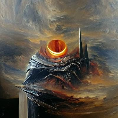 Sauron as Realistic Fantasy Oil Painting