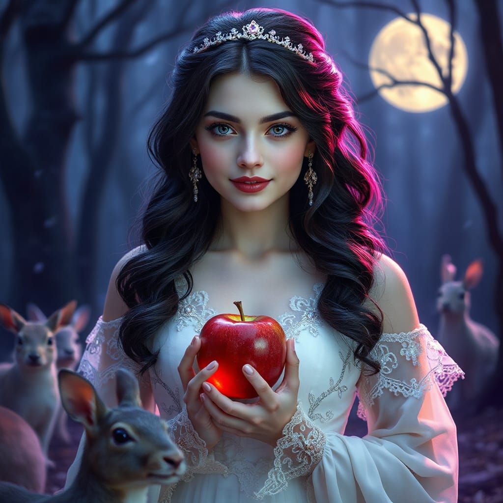 Enchanted Moonlit Princess in Ethereal Beauty