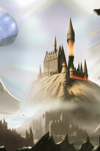 Death Star Attacks Hogwarts: Detailed Matte Painting