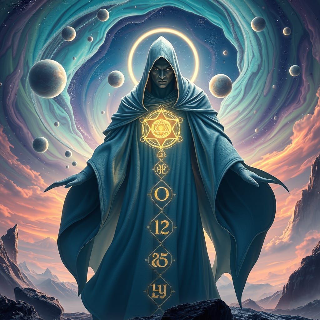 Eternal God of Celestial Wonder in Swirling Vortex