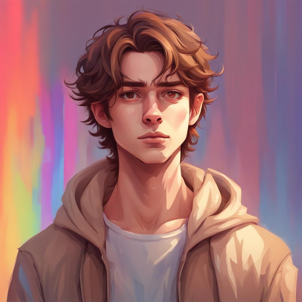 Hyperrealistic Portrait of a Cute Gay Boy
