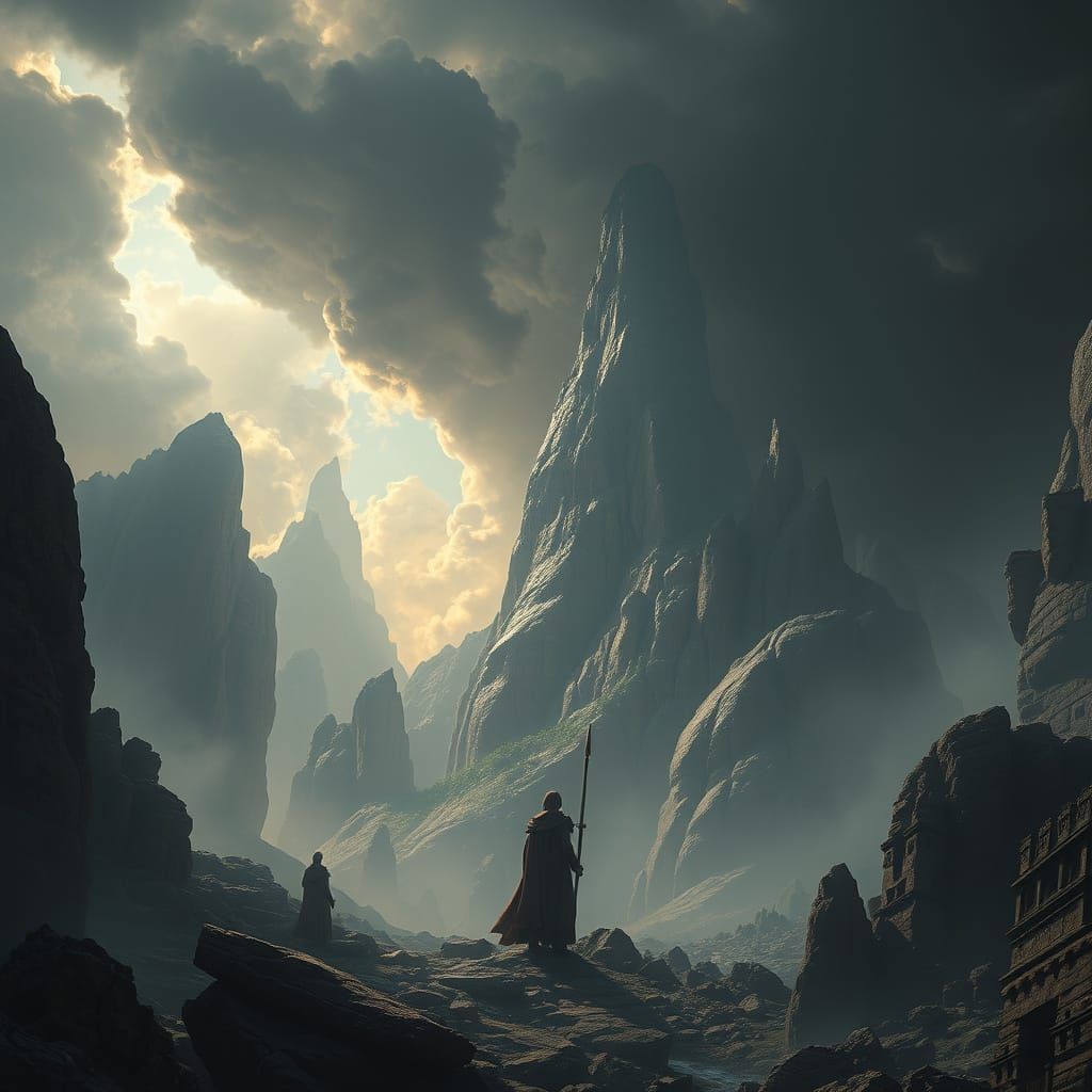 Epic Digital Matte Painting of Mortality's Shadow