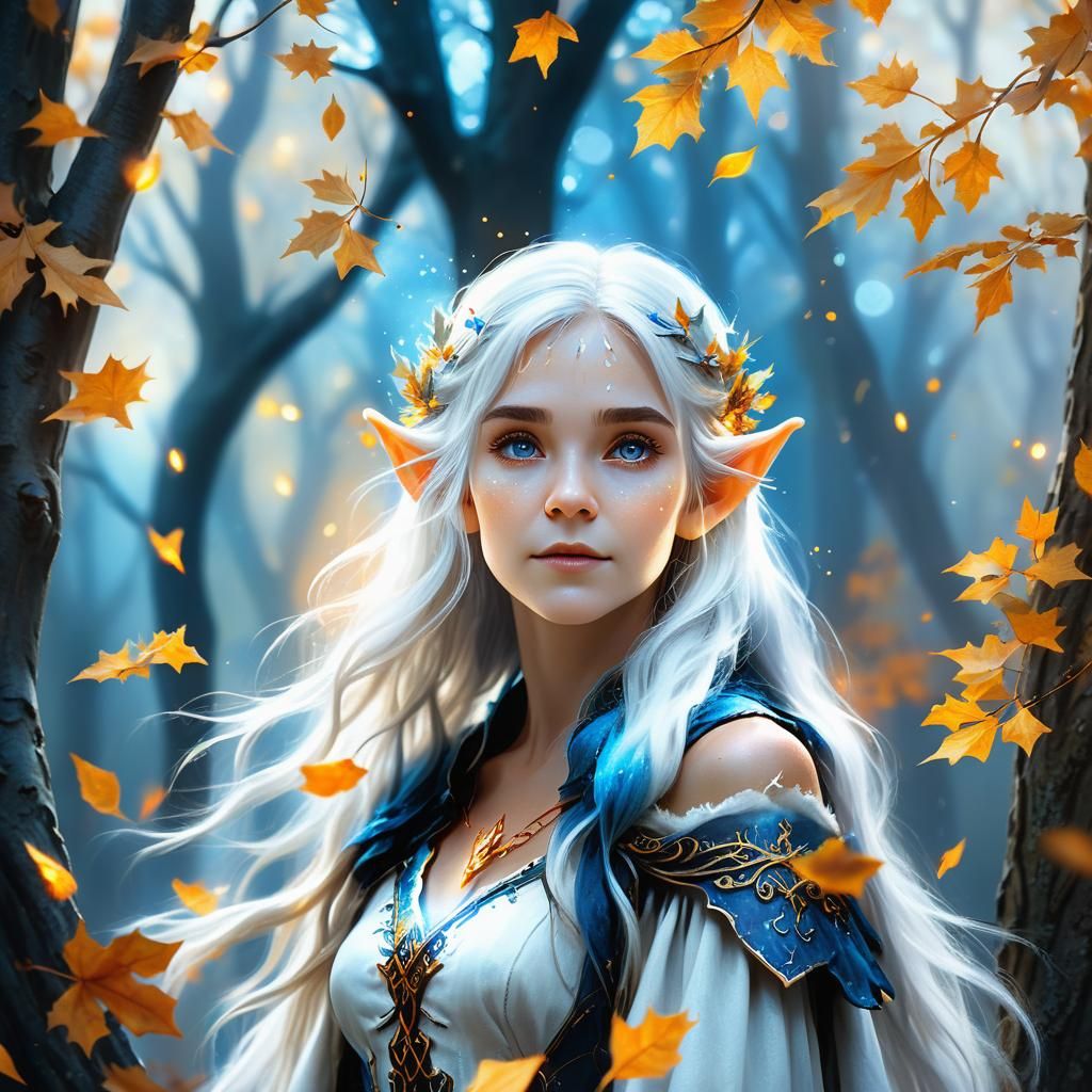 Ethereal Elf Portrait in Autumnal Magic