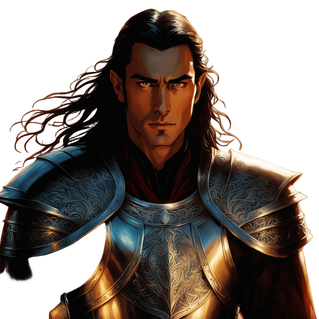 Detailed Portrait of Fiery Elf in Fantasy Concept Art