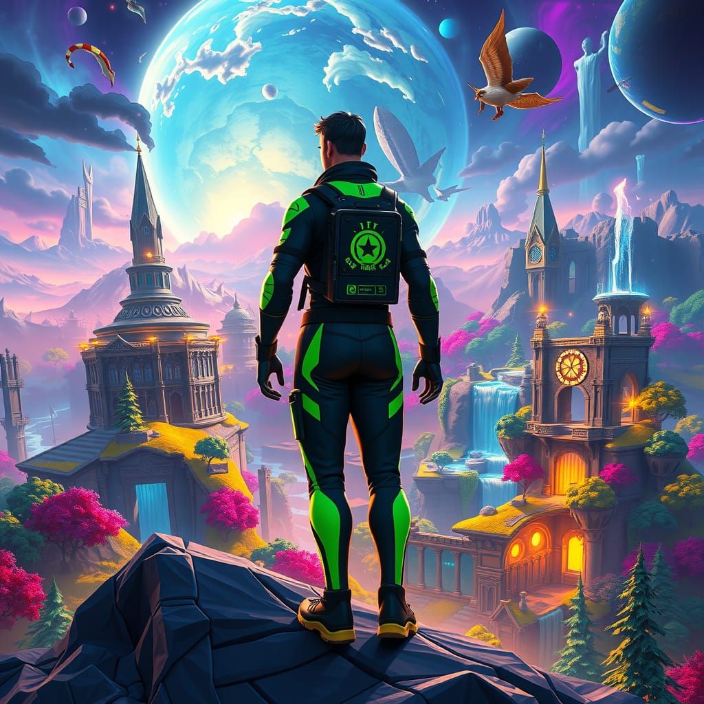 Galactic Renegade Fortnite Map in Neon Style