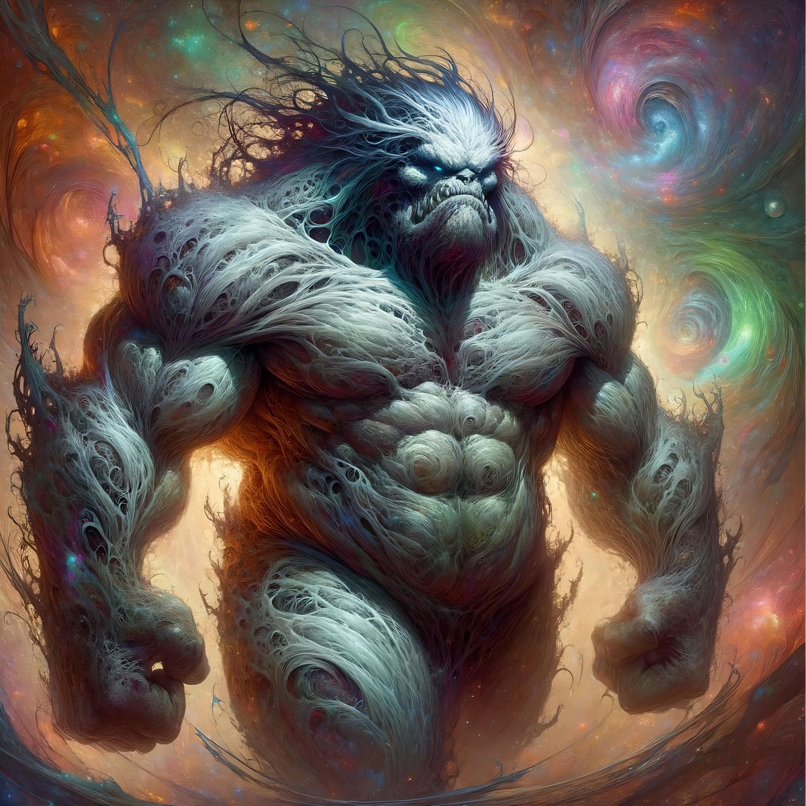 Chaotic Extradimensional Being in Mystical Environment