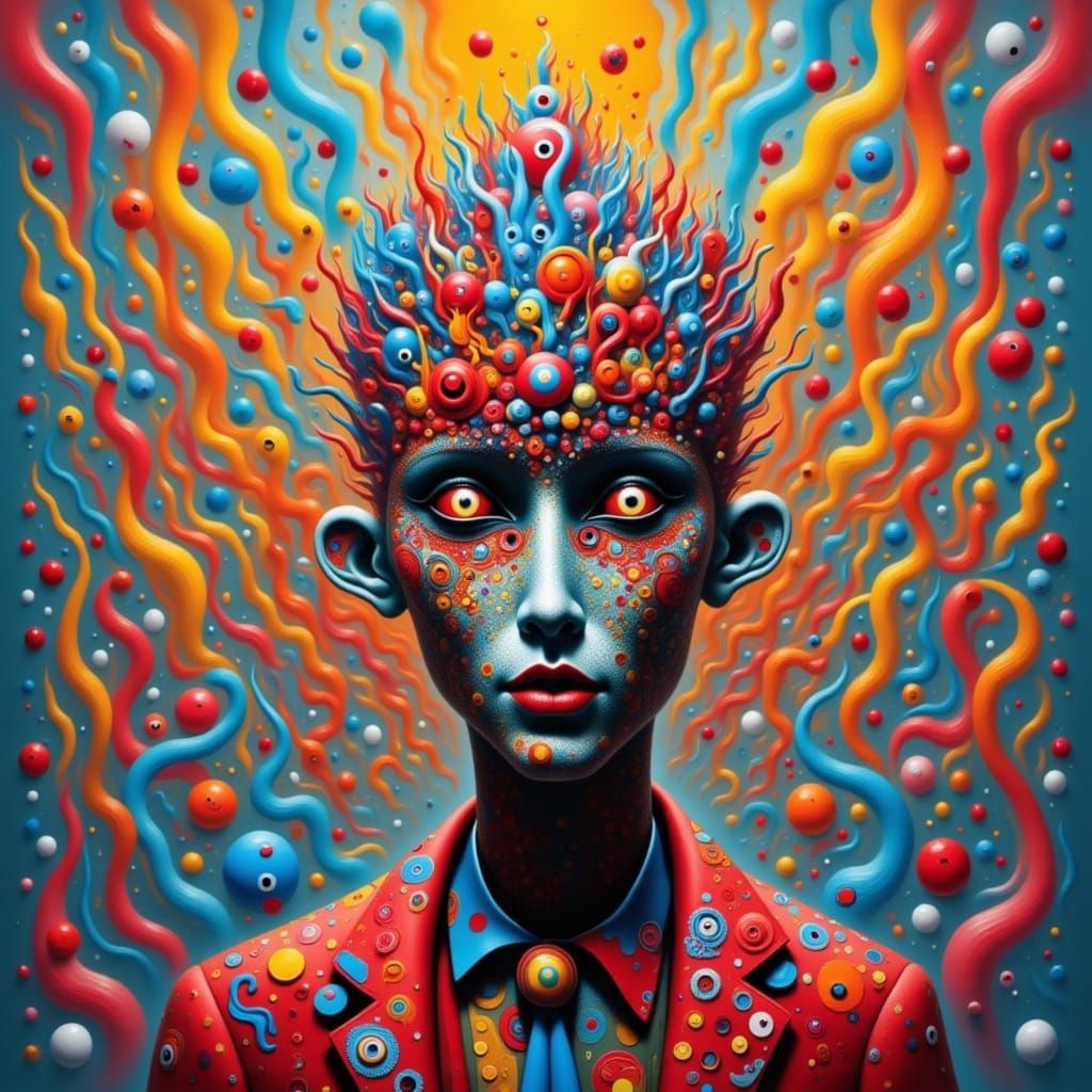 Surreal Creature in Vibrant, Sleek, and Cool Style