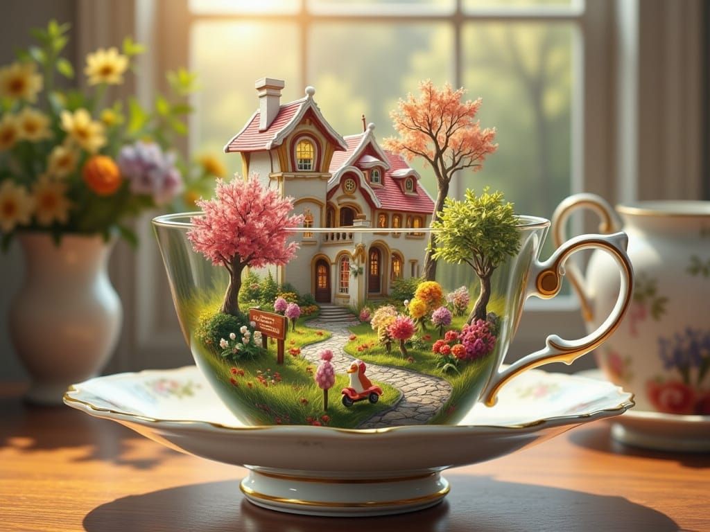 Candy Village Teacup in Whimsical Style