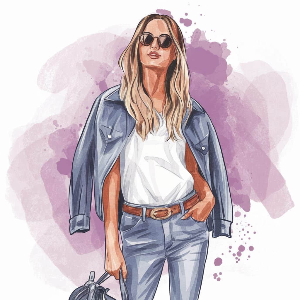 Glamorous Watercolor Fashion Model Poster